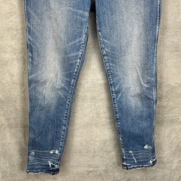 Madewell Jeans Womens 27 Blue Slim Straight Button Front Stretch Pockets Denim - Picture 3 of 14
